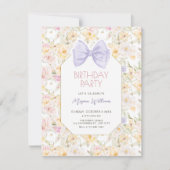 Invitation Anniversaire fleuri vintage (Devant)
