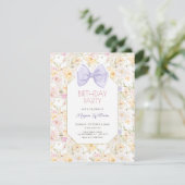 Invitation Anniversaire fleuri vintage (Debout devant)