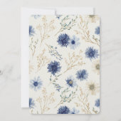 Invitation Anniversaire Fleurie Bleu Blanc (Dos)