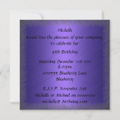 Invitation Anniversaire Fleurie Violet Argent (Dos)