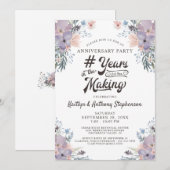 Invitation Anniversaire Fleurs de Lilas DES ANNÉES DE CRÉATIO (Devant / Derrière)