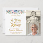 Invitation Anniversaire Floral ANNÉES DANS LA FABRICATION 2 P (Devant)