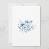 Invitation Anniversaire Floral Bleu (Dos)