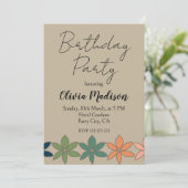 Invitation Anniversaire floral coloré (Debout devant)