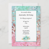 Invitation Anniversaire floral de Dream Aqua Pixellée (Devant)