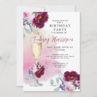 Anniversaire Floral de verre de Champagne