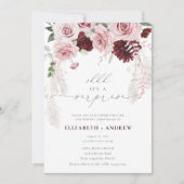 Invitation Anniversaire floral des roses roses roses roses ro (Devant)