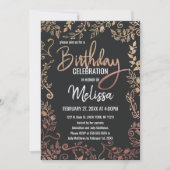 Invitation Anniversaire floral d'Ombre de parties (Devant)