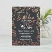 Invitation Anniversaire floral d'Ombre de parties (Debout devant)