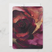 Invitation Anniversaire floral d'or rose de Bourgogne (Dos)