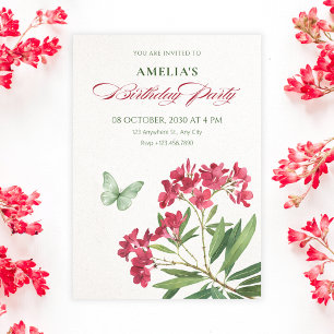 Invitation Anniversaire floral esthétique