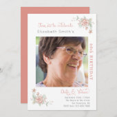 Invitation Anniversaire floral féminin (Devant / Derrière)