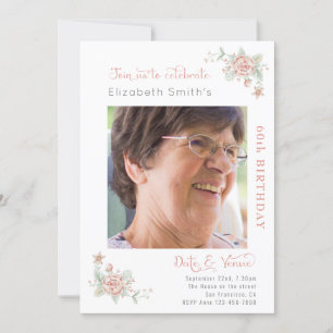 Invitation Anniversaire floral féminin