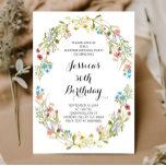 Invitation Anniversaire Floral Fleur sauvage Adulte N'Importe<br><div class="desc">Invitations d'anniversaire Floral Fleurs sauvages adultes parfaites pour tous les âges.
 Anniversaire N'importe quel âge</div>