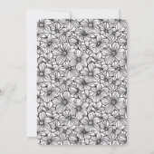 Invitation Anniversaire Floral Noir Blanc (Dos)