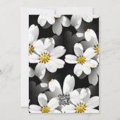 Invitation Anniversaire floral noir et blanc (Dos)