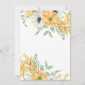 Invitation Anniversaire Floral Orange & Blanc Anémonique (Dos)