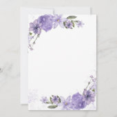 Invitation Anniversaire floral pourpre (Dos)