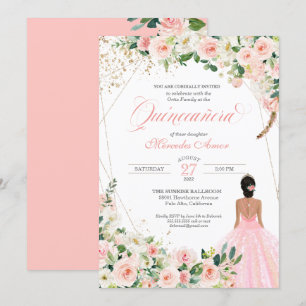Invitation Anniversaire Floral Quinceanera aux Roses Roses Ro