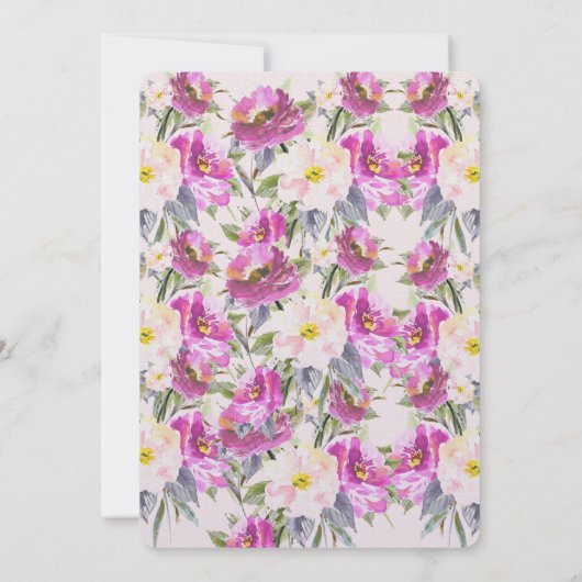 Invitation Anniversaire Floral Rose (Dos)