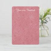 Invitation Anniversaire Floral Rouge Élégant (Debout devant)