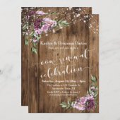 Invitation Anniversaire Floral Rustique Vow Renouvellement Cé (Devant / Derrière)