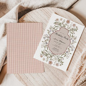 Invitation Anniversaire floral vintage