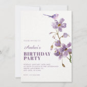 Invitation Anniversaire floral violet (Devant)
