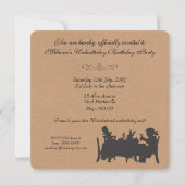 Invitation Anniversaire fol rustique vintage de thé de (Dos)