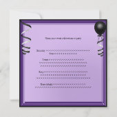 Invitation Anniversaire formel de ballons noirs argentés (Dos)