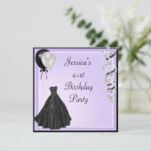 Invitation Anniversaire formel de ballons noirs argentés (Debout devant)