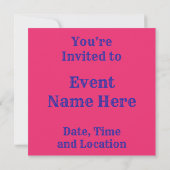 Invitation Anniversaire fractal vert et rose (Dos)