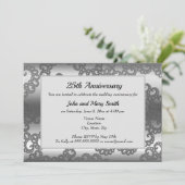 Invitation Anniversaire Fractale Argentée (Debout devant)