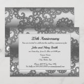 Invitation Anniversaire Fractale Argentée (Devant / Derrière)