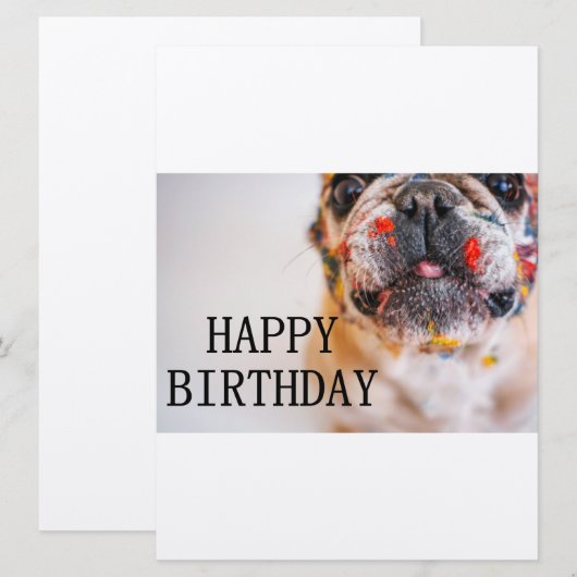 Invitation anniversaire frenchie (Devant / Derrière)