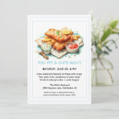 Invitation anniversaire fruits de mer - Friture de (Debout devant)