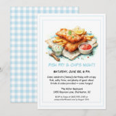 Invitation anniversaire fruits de mer - Friture de (Devant / Derrière)