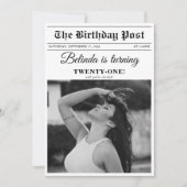 Invitation Anniversaire Fun Journal Fun Black & White Photo (Devant)