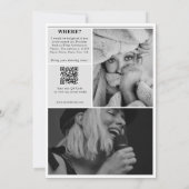 Invitation Anniversaire Fun Journal Fun Black & White Photo (Dos)