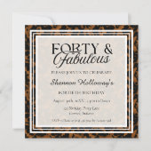 Invitation Anniversaire Fun Tortoise Shell Quarante et Fantas (Devant)