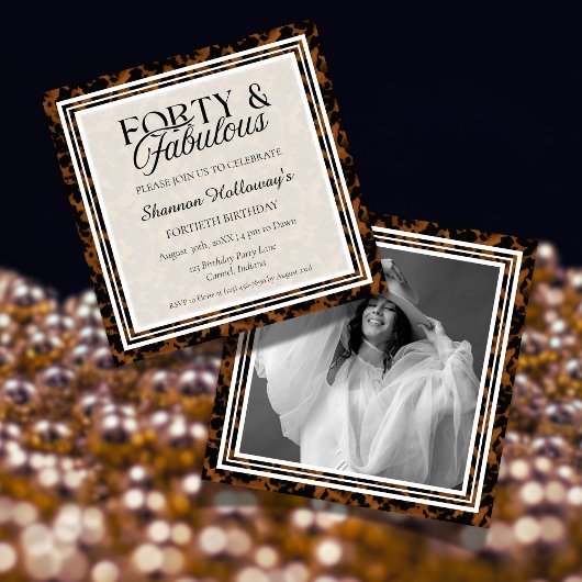 Invitation Anniversaire Fun Tortoise Shell Quarante et Fantas