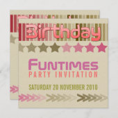Invitation Anniversaire FunTimes (Devant / Derrière)