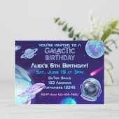 Invitation Anniversaire Galactique Spatial Holographique (Debout devant)