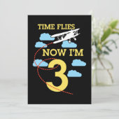 Invitation Anniversaire garçon 3 ans avion 3 ans (Debout devant)