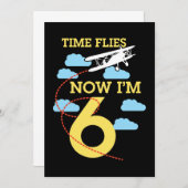 Invitation Anniversaire Garçon 6 ans Avion (Devant / Derrière)