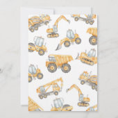 Invitation Anniversaire Garçon Camion de Chantier (Dos)