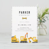 Invitation Anniversaire Garçon Camions de Construction (Debout devant)