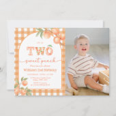 Invitation anniversaire garçon deux douce gingham  (Devant)