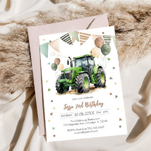 Invitation anniversaire garçon enfants tracteur ag