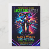 Invitation Anniversaire garçon laser tag (Devant)
